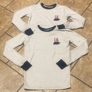 Twin Dearfoams Lil Bear Long Sleeve  Tee/Pajama Tops- Size 10 Cozy Comfortable